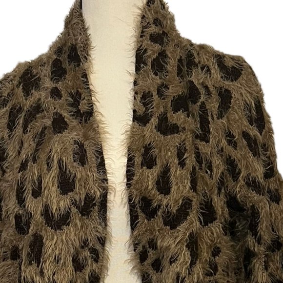 Oliver Eyelash Extra Soft Cardigan, Animal Print, Brown & Tan, Size: Large - Picture 4 of 4